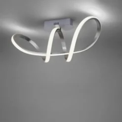 LED-Deckenleuchte, silber, dimmbar, IP20, Innenleuchte