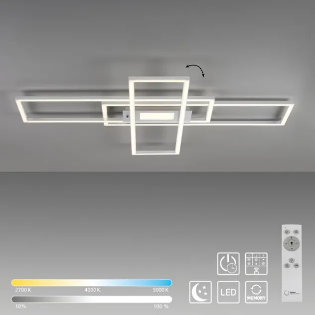 LED Deckenleuchte silberfarbig flach dimmbar Fernbedienung CCT