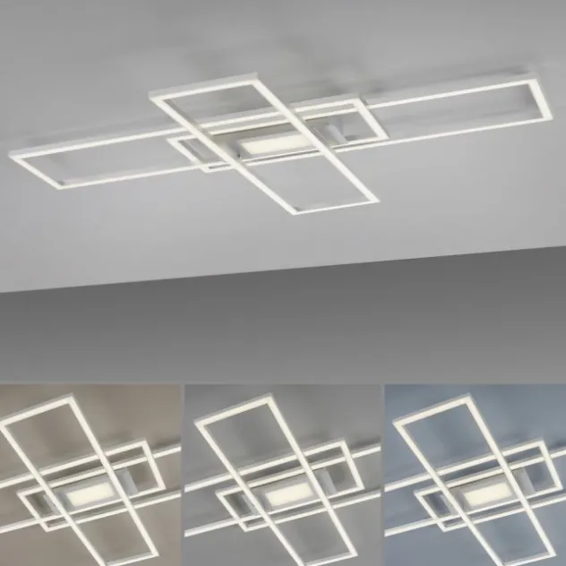 LED Deckenleuchte silberfarbig flach dimmbar Fernbedienung CCT