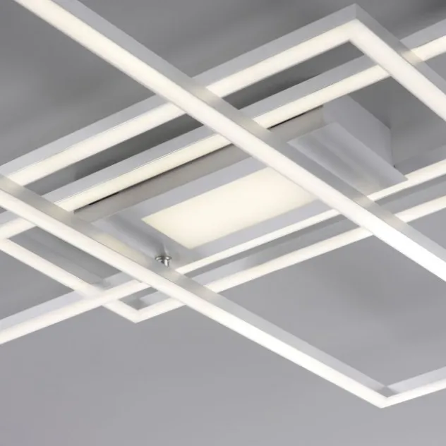 LED Deckenleuchte silberfarbig flach dimmbar Fernbedienung CCT