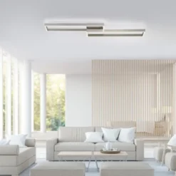 LED Deckenleuchte silberfarbig rechteckig dimmbar CCT Memoryfunktion