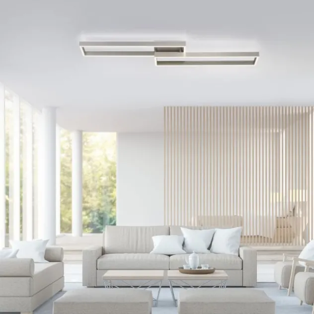 LED Deckenleuchte silberfarbig rechteckig dimmbar CCT Memoryfunktion