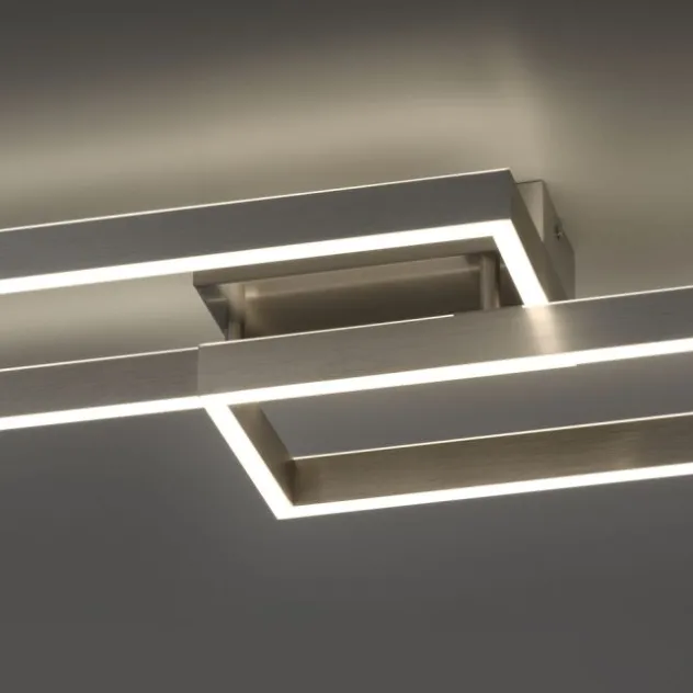 LED Deckenleuchte silberfarbig rechteckig dimmbar CCT Memoryfunktion