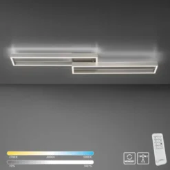 LED Deckenleuchte silberfarbig rechteckig dimmbar CCT Memoryfunktion