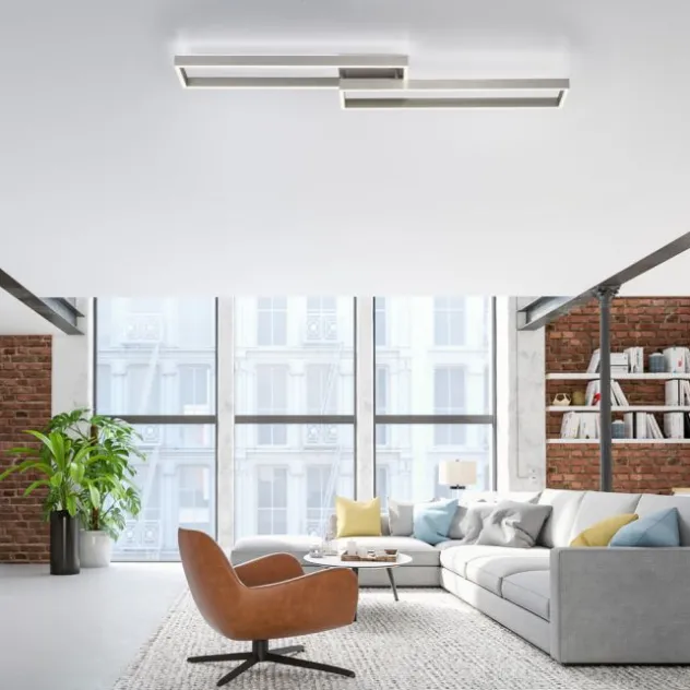 LED Deckenleuchte silberfarbig rechteckig dimmbar CCT Memoryfunktion