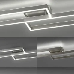 LED Deckenleuchte silberfarbig rechteckig dimmbar CCT Memoryfunktion