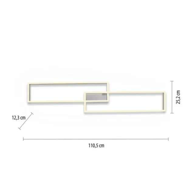 LED Deckenleuchte silberfarbig rechteckig dimmbar CCT Memoryfunktion
