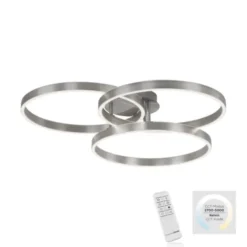 LED Deckenleuchte silberfarbig rund dimmbar CCT Memoryfunktion