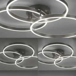 LED Deckenleuchte silberfarbig rund dimmbar CCT Memoryfunktion