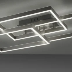 LED Deckenleuchte silberfarbig 82x50cm dimmbar CCT Memoryfunktion