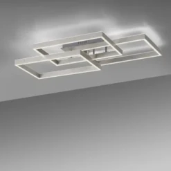 LED Deckenleuchte silberfarbig 82x50cm dimmbar CCT Memoryfunktion