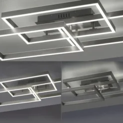 LED Deckenleuchte silberfarbig 82x50cm dimmbar CCT Memoryfunktion