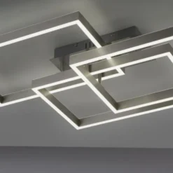 LED Deckenleuchte silberfarbig 82x50cm dimmbar CCT Memoryfunktion