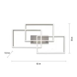 LED Deckenleuchte silberfarbig 82x50cm dimmbar CCT Memoryfunktion