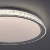 LED Deckenleuchte, silber, rund, dimmbar, warmweiß, 3000K