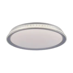 LED Deckenleuchte, silber, rund, dimmbar, warmweiß, 3000K