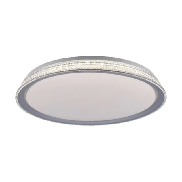 LED Deckenleuchte, silber, rund, dimmbar, warmweiß, 3000K