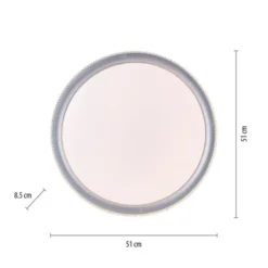 LED Deckenleuchte, silber, rund, dimmbar, warmweiß, 3000K