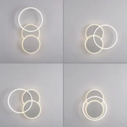 LED Deckenleuchte silber rund schlicht warmweiß Licht