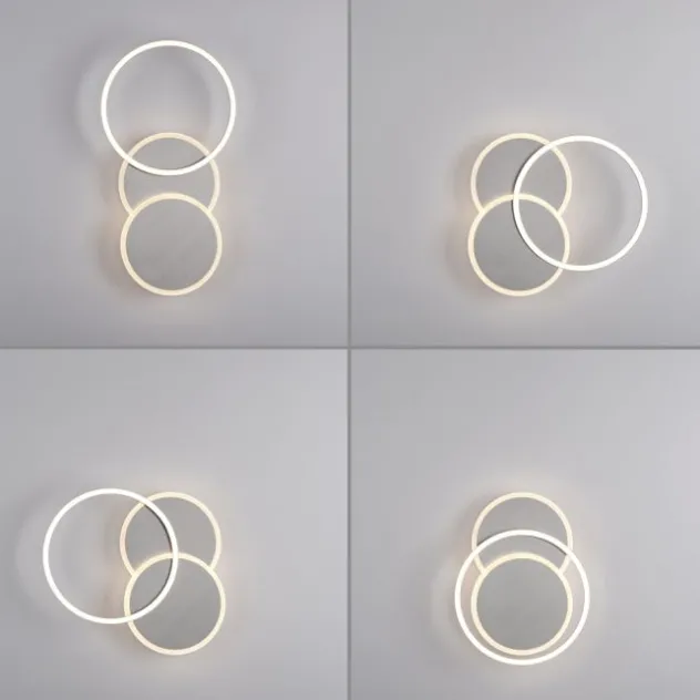 LED Deckenleuchte silber rund schlicht warmweiß Licht