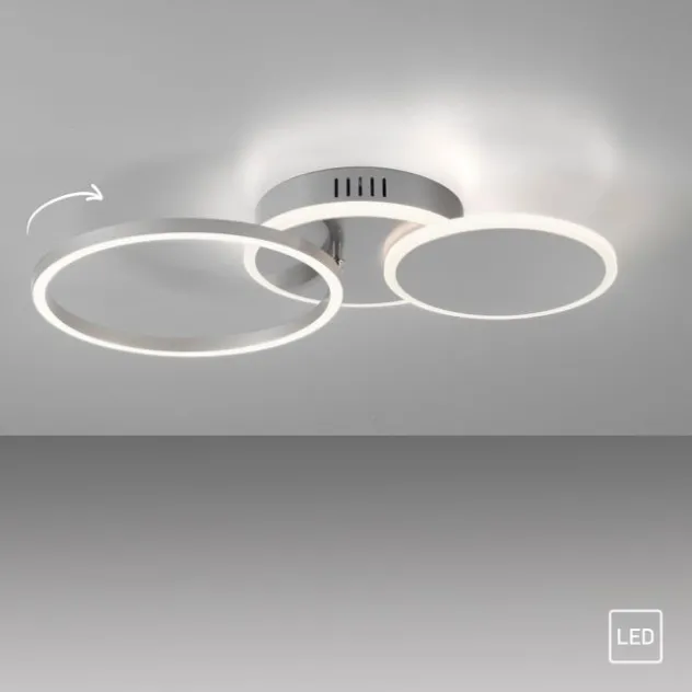 LED Deckenleuchte silber rund schlicht warmweiß Licht