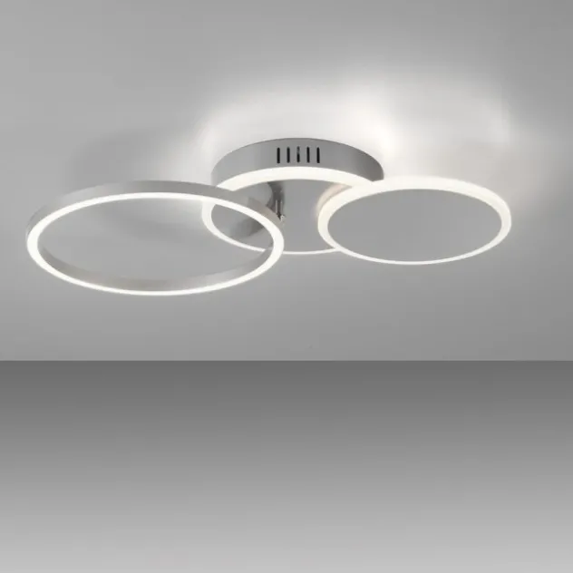 LED Deckenleuchte silber rund schlicht warmweiß Licht