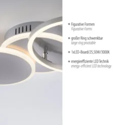LED Deckenleuchte silber rund schlicht warmweiß Licht