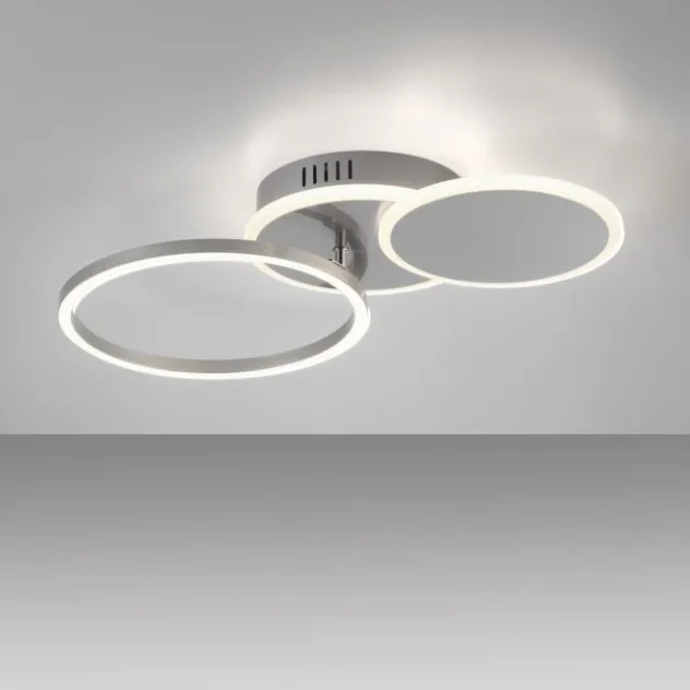 LED Deckenleuchte silber rund schlicht warmweiß Licht