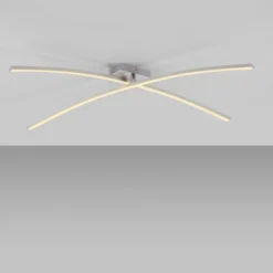 LED Deckenleuchte SIMON, silber, länglich, warmweiß, Leuchtenarm drehbar