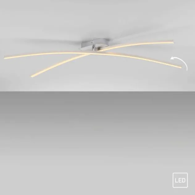 LED Deckenleuchte SIMON, silber, länglich, warmweiß, Leuchtenarm drehbar