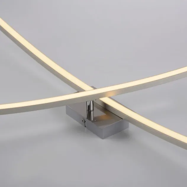 LED Deckenleuchte SIMON, silber, länglich, warmweiß, Leuchtenarm drehbar