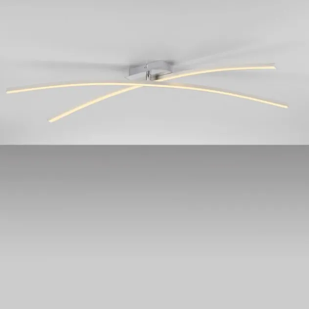 LED Deckenleuchte SIMON, silber, länglich, warmweiß, Leuchtenarm drehbar