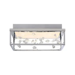 LED Deckenleuchte SKINA, chrom, quadratisch dimmbar, Funk-Fernbedienung