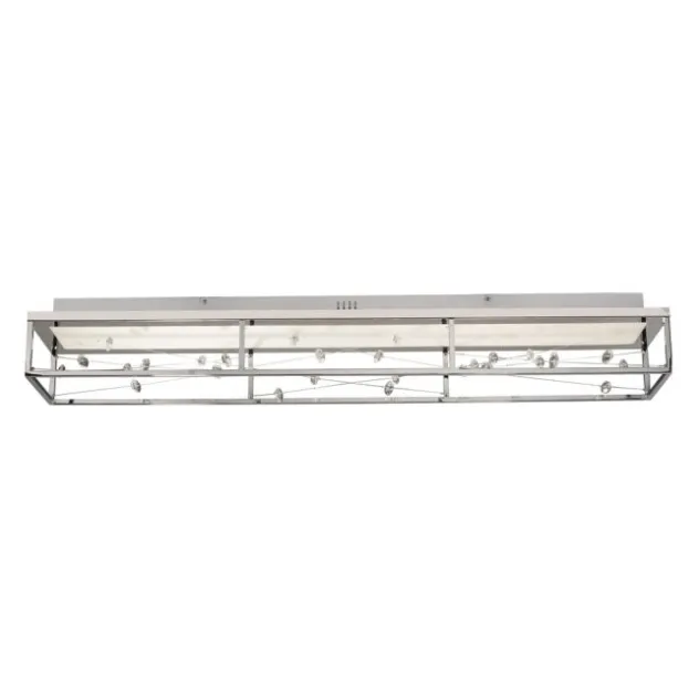 LED Deckenleuchte SKINA, chrom, quadratisch, dimmbar, Funk-Fernbedienung, Memoryfunktion