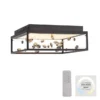 LED Deckenleuchte SKINA, schwarz, quadratisch, dimmbar, Funk-Fernbedienung, Memory