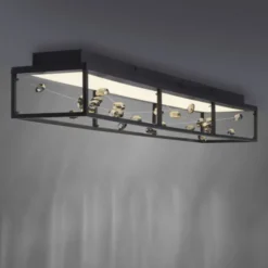 LED Deckenleuchte SKINA, schwarz, dimmbar, Funk-Fernbedienung,, Memoryfunktion