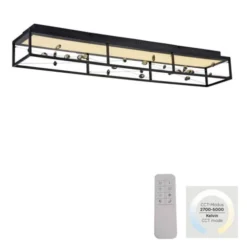 LED Deckenleuchte SKINA, schwarz, dimmbar, Funk-Fernbedienung,, Memoryfunktion