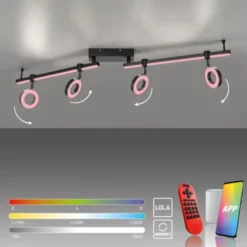 LED Deckenleuchte Smarthome schwarz dimmbar Fernbedienung App