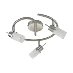 LED-Deckenleuchte, Stahl, blendfrei, satiniertes Glas, Ø 39cm, Strahler