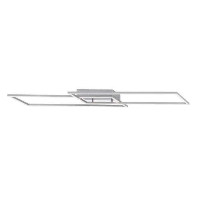 LED Deckenleuchte, stahlfaben, inkl. Dimmfunktion, Memory Funktion, modern