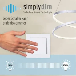 LED Deckenleuchte, stahlfaben, inkl. Dimmfunktion, Memory Funktion, modern