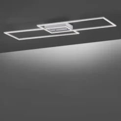 LED Deckenleuchte, stahlfaben, inkl. Dimmfunktion, Memory Funktion, modern
