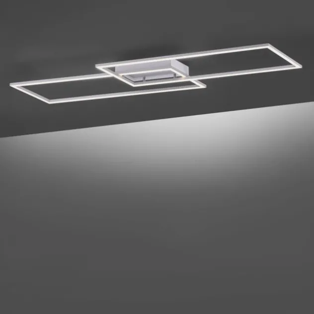 LED Deckenleuchte, stahlfaben, inkl. Dimmfunktion, Memory Funktion, modern