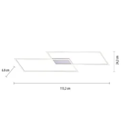 LED Deckenleuchte, stahlfaben, inkl. Dimmfunktion, Memory Funktion, modern