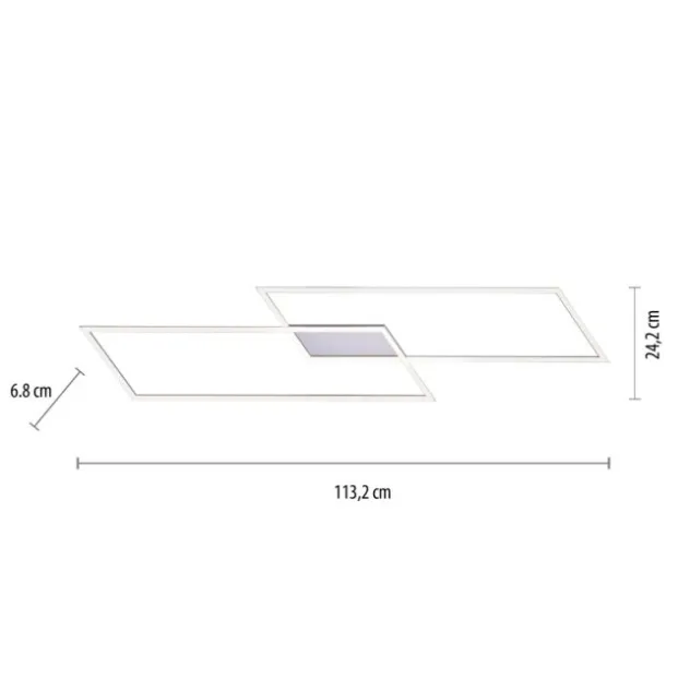 LED Deckenleuchte, stahlfaben, inkl. Dimmfunktion, Memory Funktion, modern