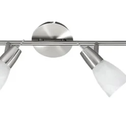 LED-Deckenleuchte, stahlfarben, warmweiße Lichtfarbe, 4 flammig, modern