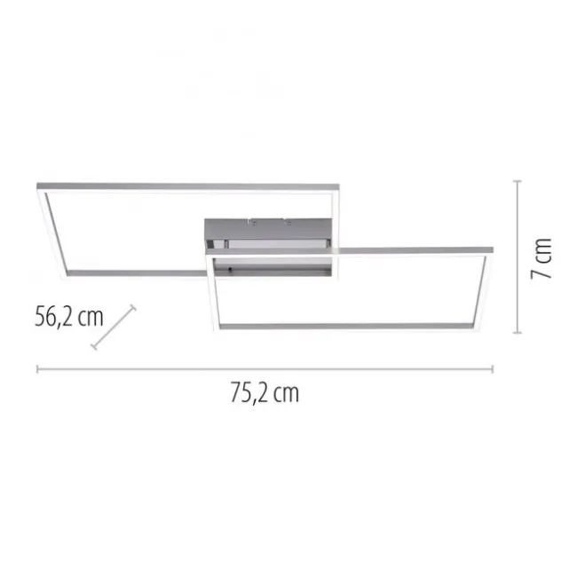 LED-Deckenleuchte, stahlfarben, CCT Steuerung , dimmbar, modern