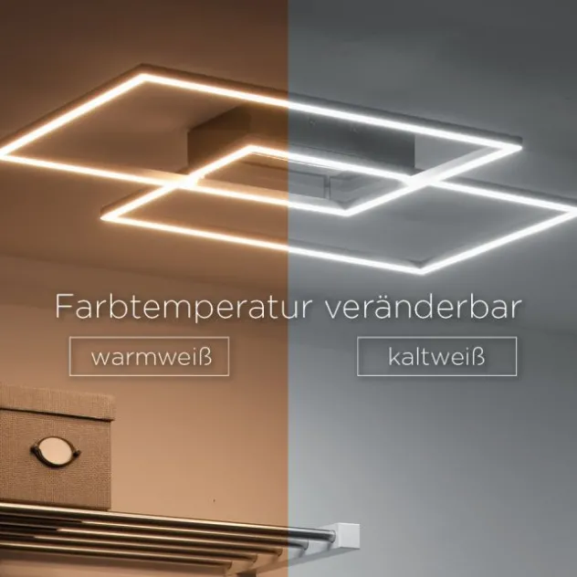 LED-Deckenleuchte, stahlfarben, CCT Steuerung , dimmbar, modern