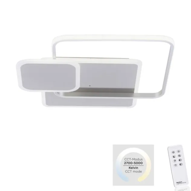 LED Deckenleuchte, stahlfarben, modern, Lichtfarbensteuerung, dimmbar