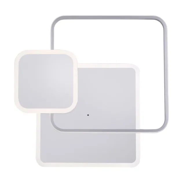 LED Deckenleuchte, stahlfarben, modern, Lichtfarbensteuerung, dimmbar